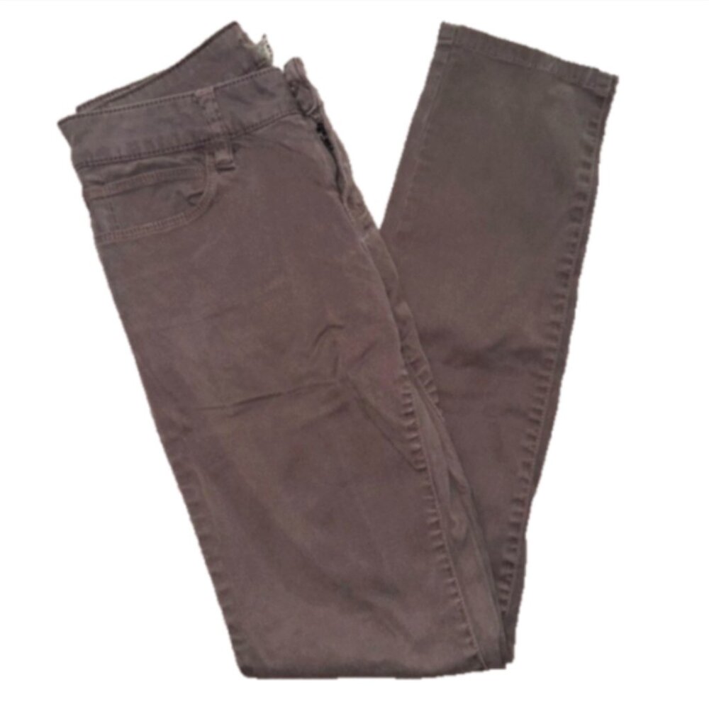 Straight Slim Fit Pants Charcoal Brown Women's 7